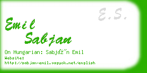 emil sabjan business card